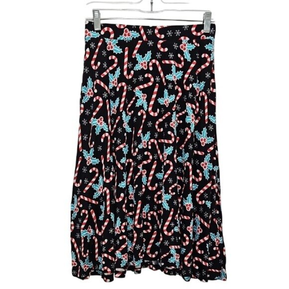 Modcloth Dresses & Skirts - Modcloth Jersey Knit Candy Cane A-Line Skirt Festive Holiday Small New Office